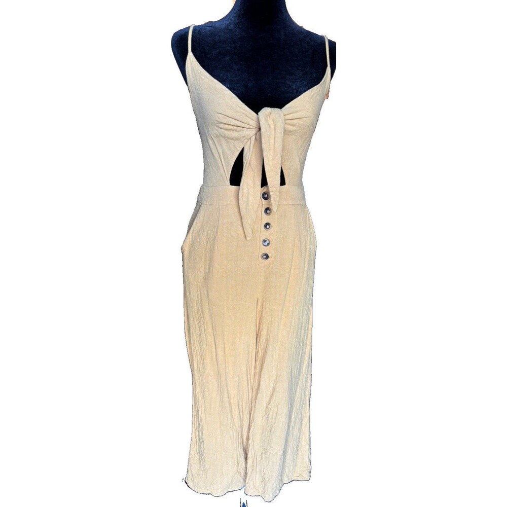 Style Rack Boutique Women’s Small Boho V-Neck Cutout Sleeveless Romper Mustard